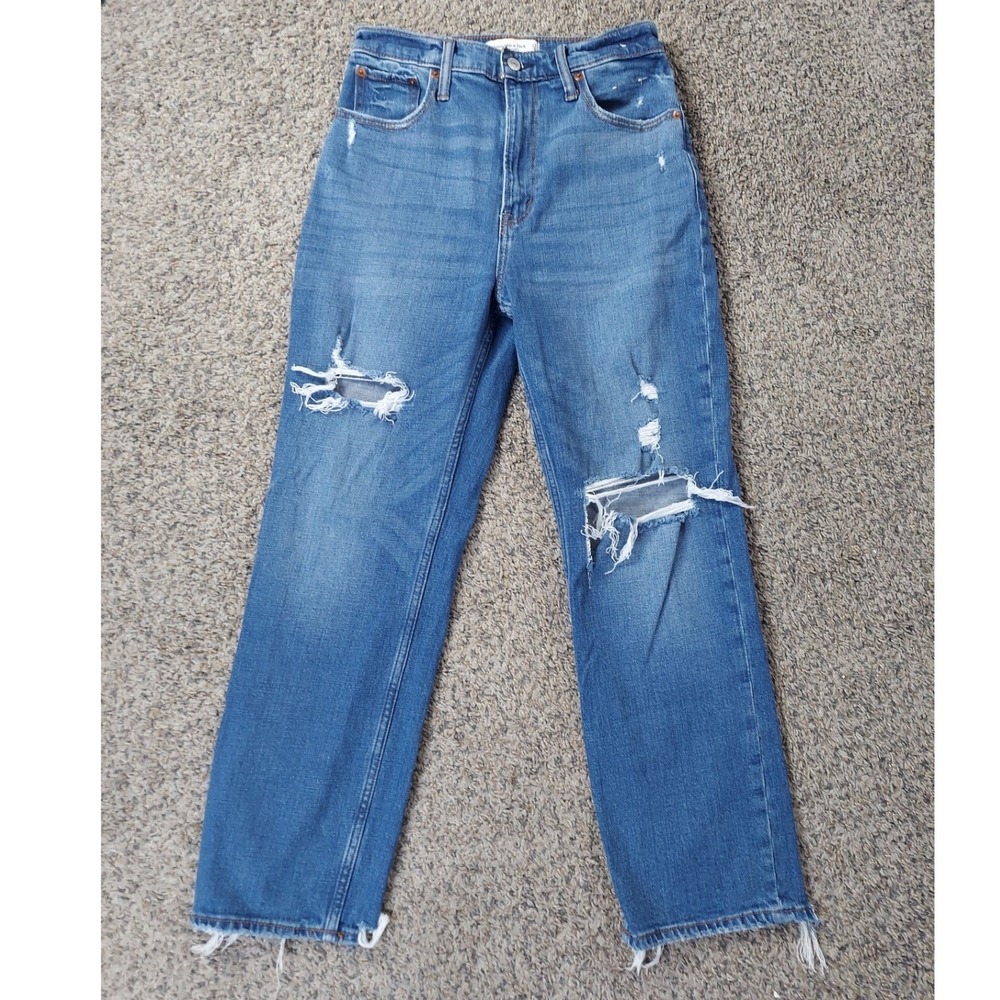 Abercrombie & Fitch Jeans Womens 27/4 Ankle Straight Ultra High Rise Distressed